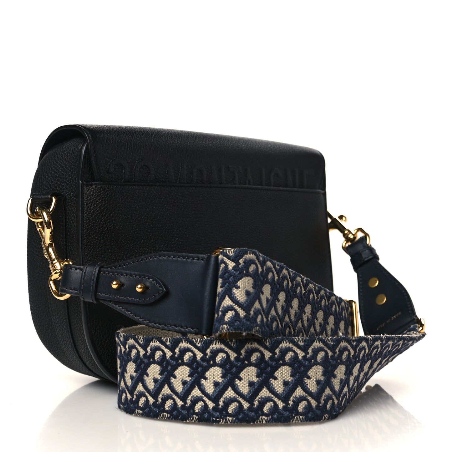 Grained Calfskin Large Bobby Flap Black