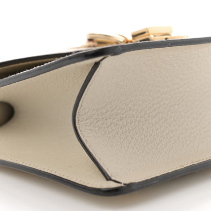 Gucci Textured Calfskin Bee Star Print Mini Sylvie Top Handle Bag Mystic White 9 of 12