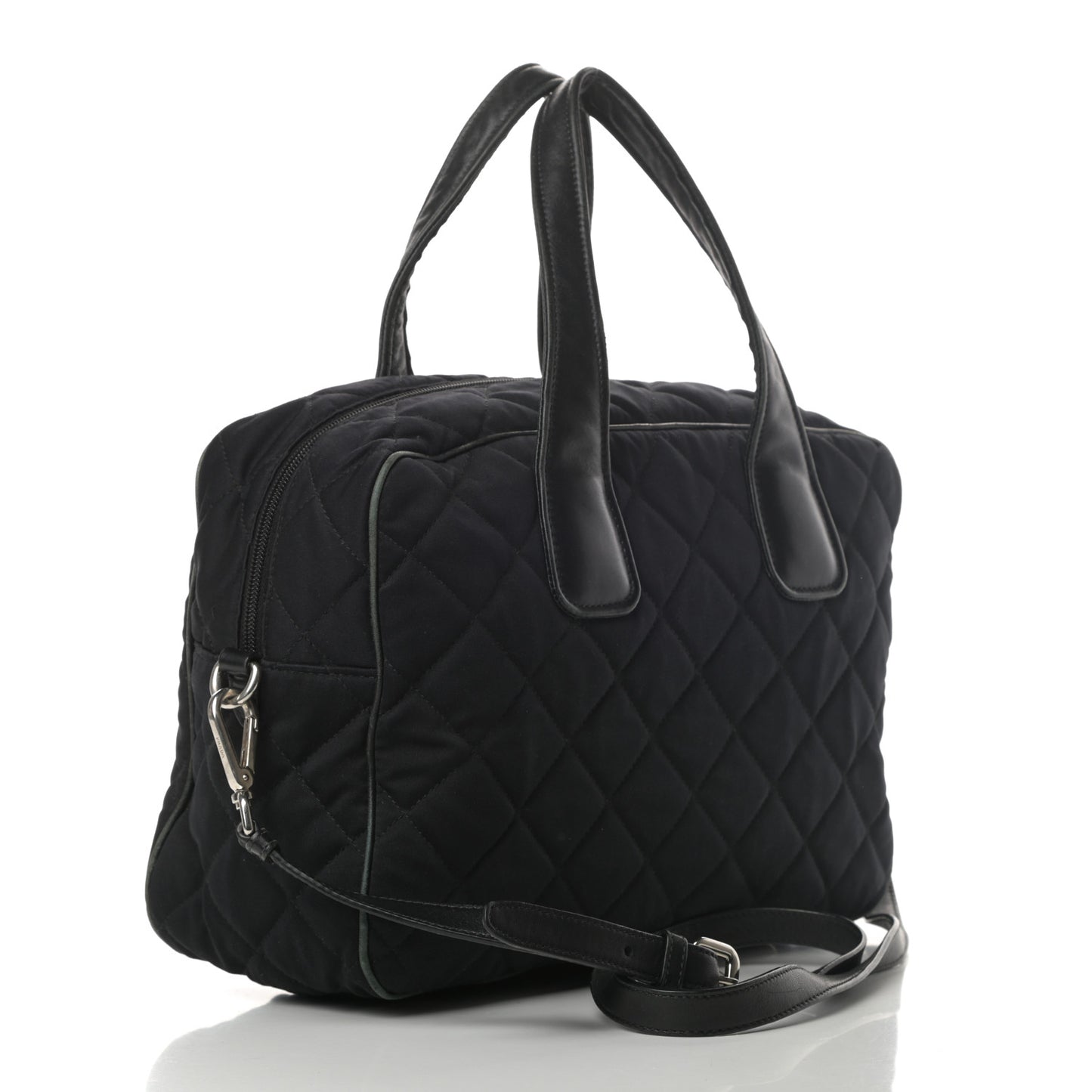 Nylon Tessuto Impuntu Quilted Bowler Black