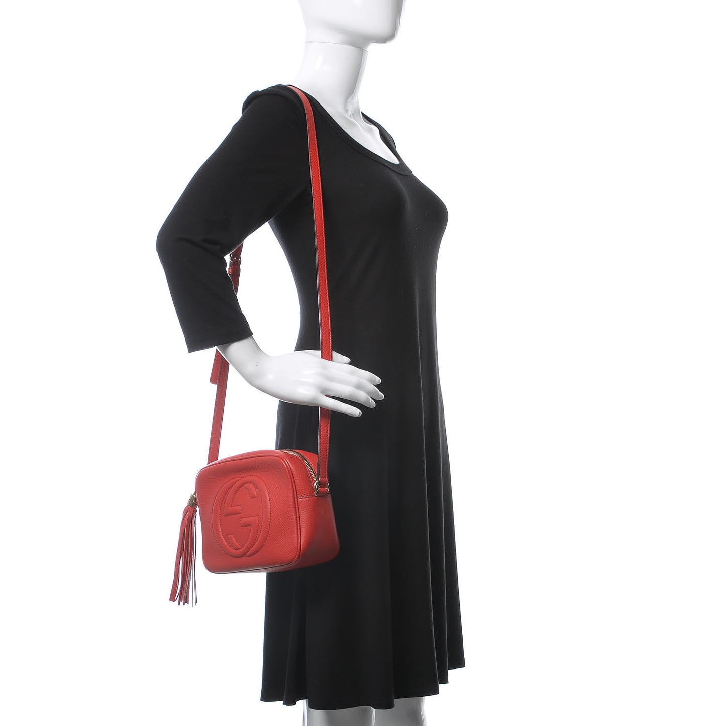 Pebbled Calfskin Small Soho Disco Bag Tabasco Red