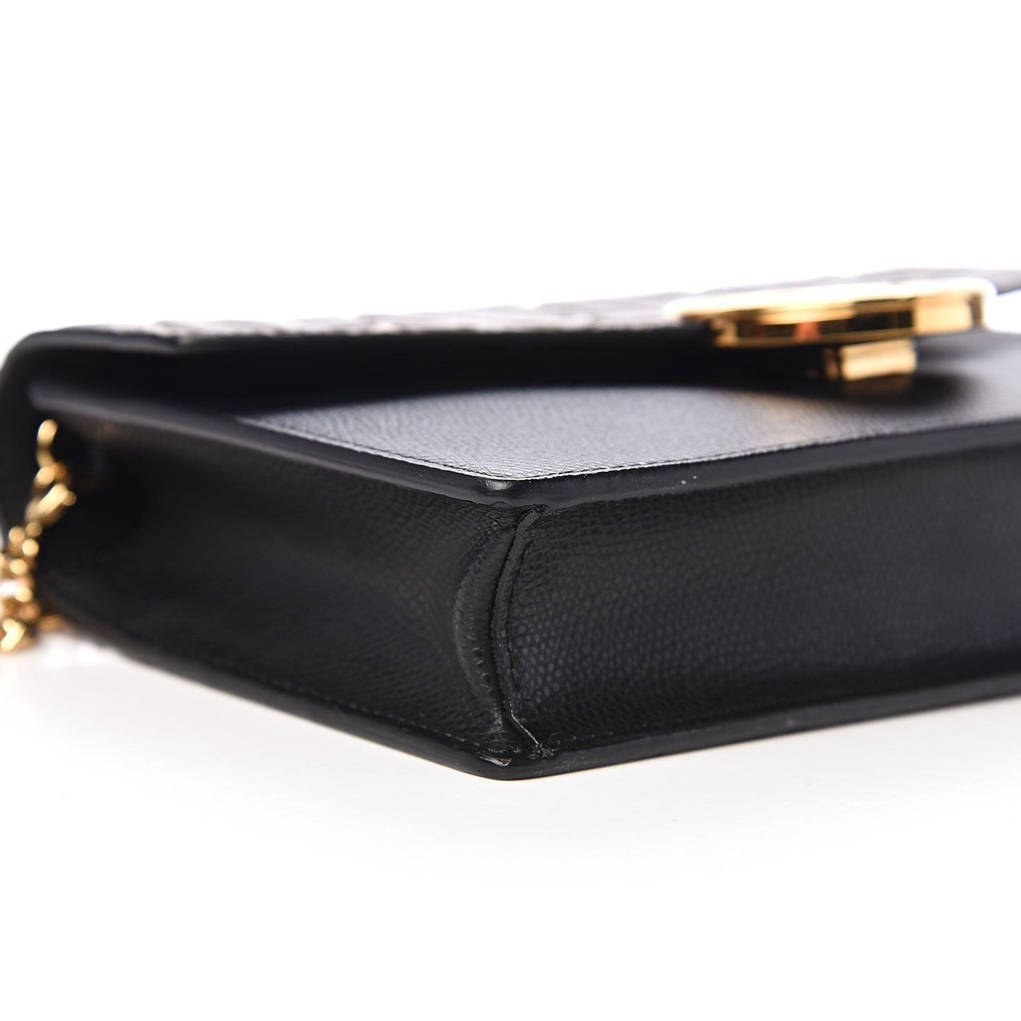 Vitello Cruise F is Fendi Bi-Color FF 1974 Embossed Medium Envelope Wallet On Chain Black Maya