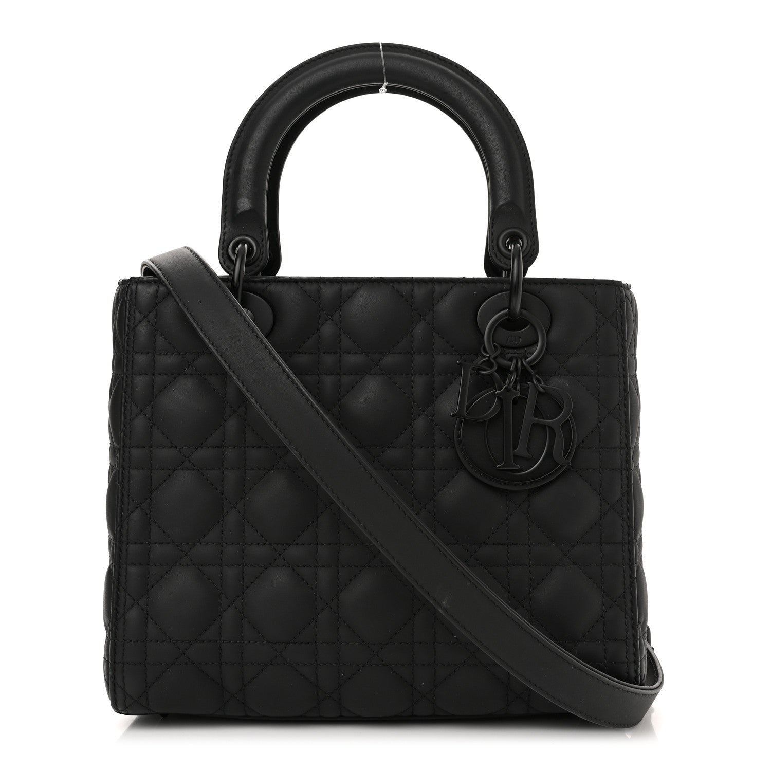 Christian Dior Ultra Matte Calfskin Cannage Medium Lady Dior Black 1 of 10