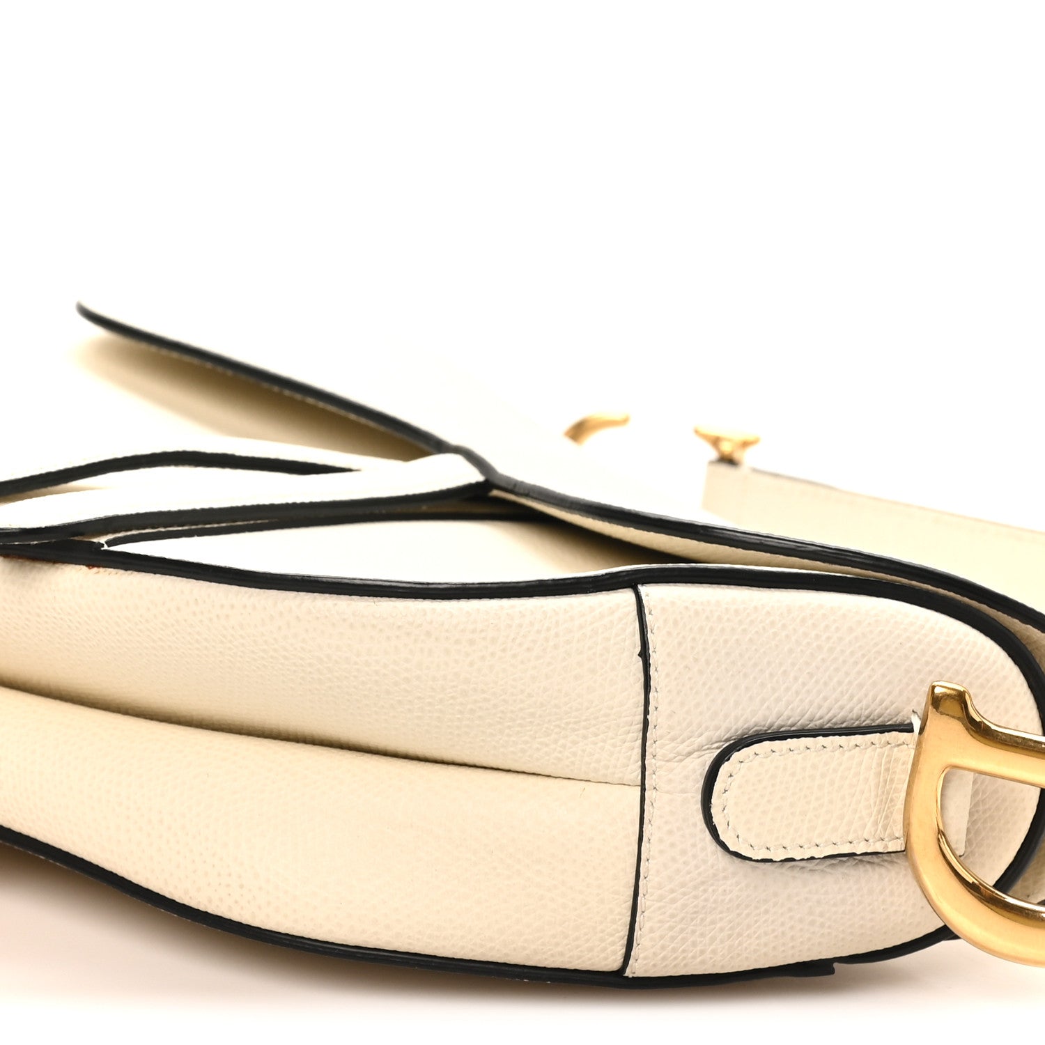 Christian Dior Grained Calfskin Saddle Bag White 9 of 9