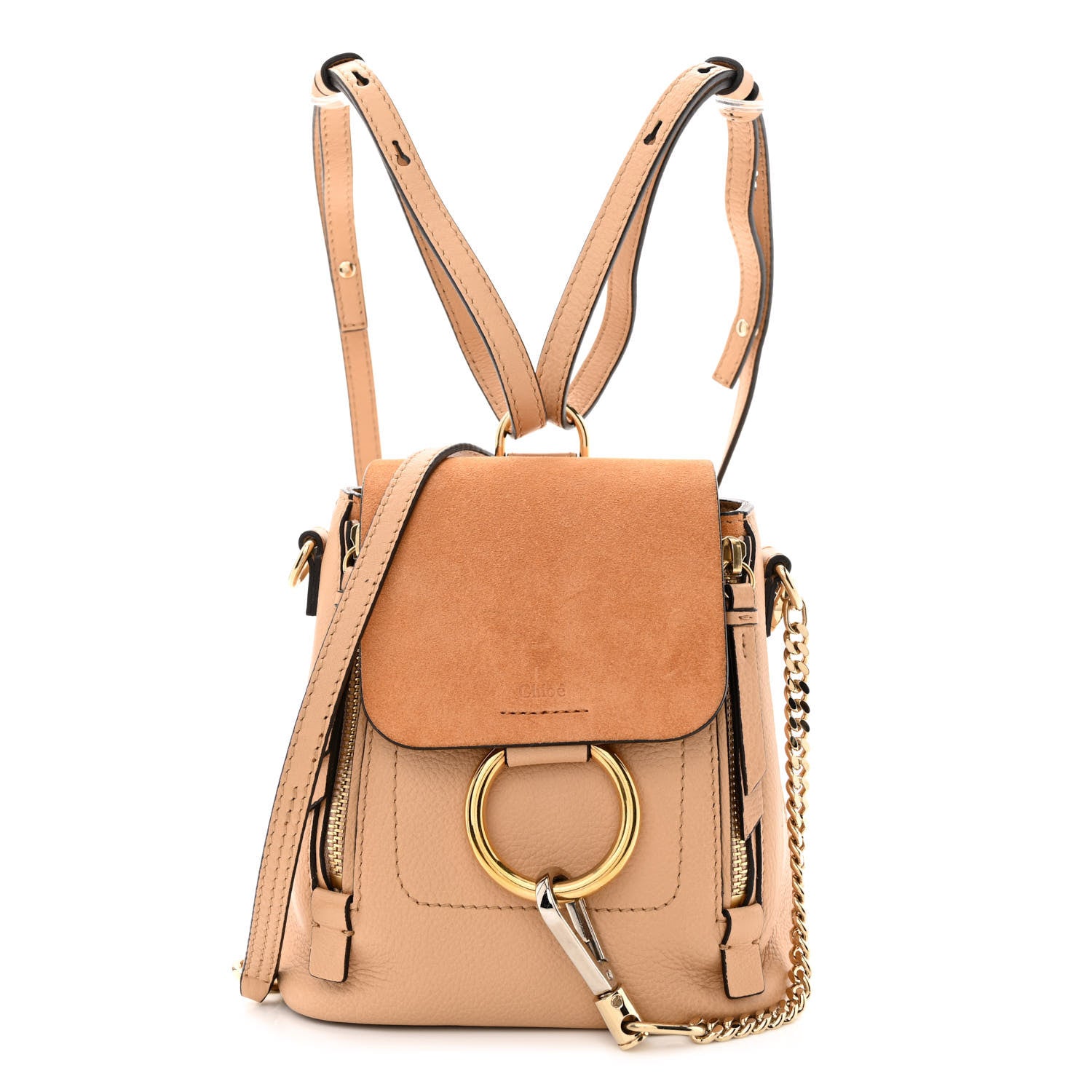Chloe Suede Calfskin Mini Faye Backpack Blush Nude 1 of 12