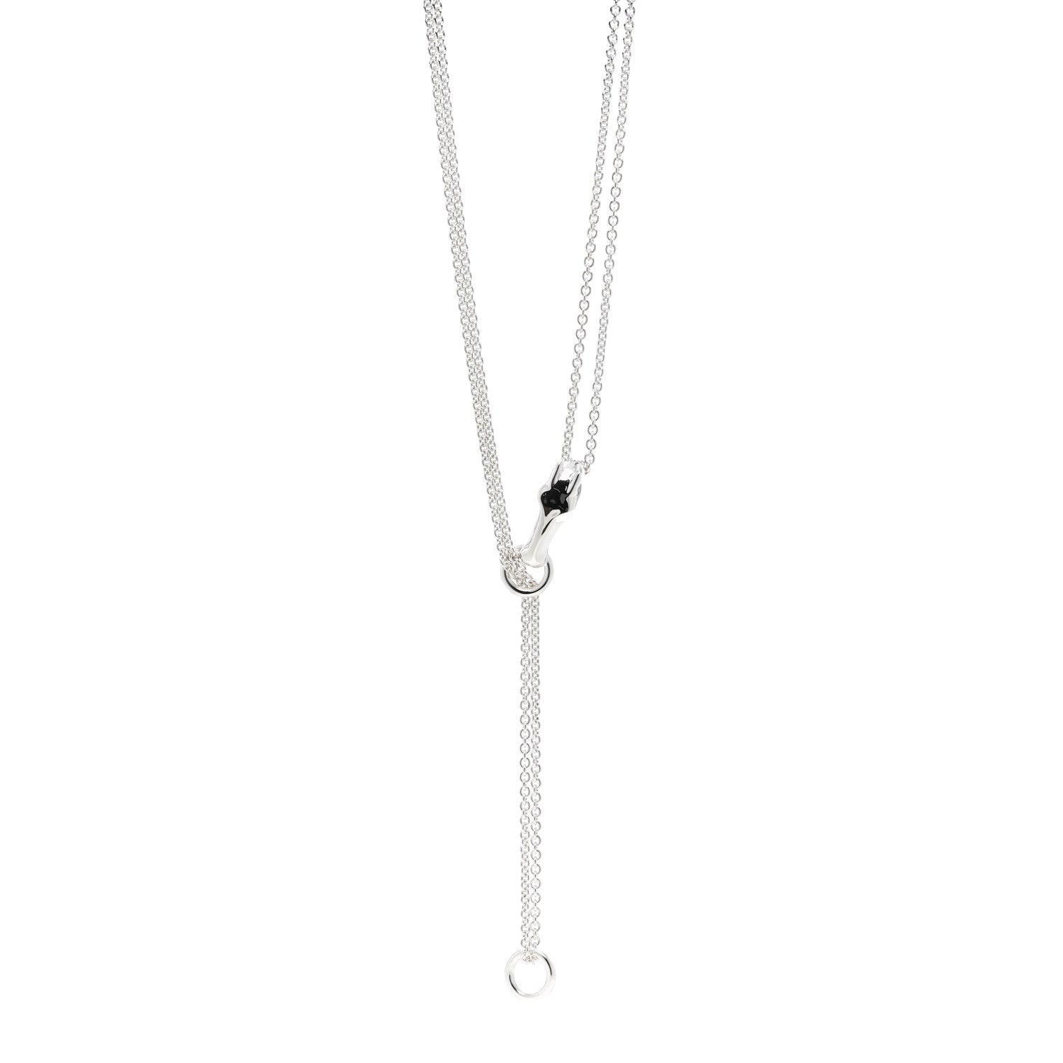 Hermes Sterling Silver GM Galop Long Lariat Necklace 1 of 6