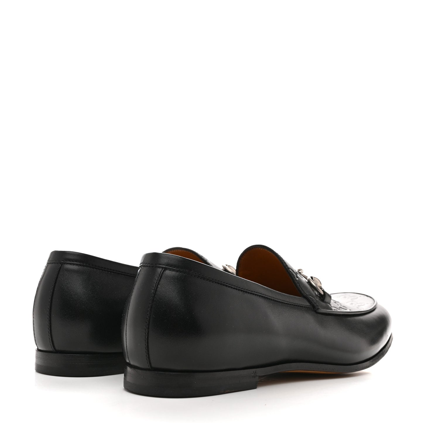 Real Betis Glamour GG Embossed Calfskin Mens Jordy Horsebit Loafers 9 Black