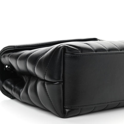 Saint Laurent Calfskin Y Quilted Monogram Small Loulou Chain Satchel Black 8 of 10