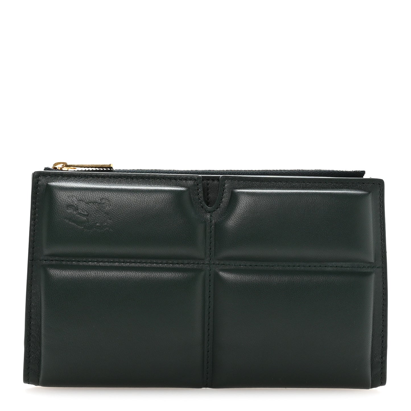 Calfskin B Cut Large Bi-Fold Puffy Wallet Vine