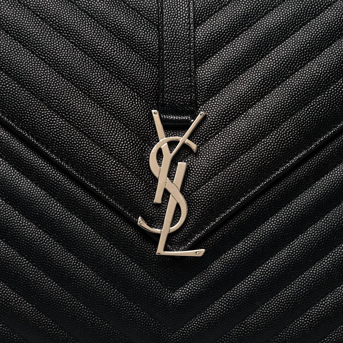Grain De Poudre Matelasse Chevron Large Monogram Satchel Black