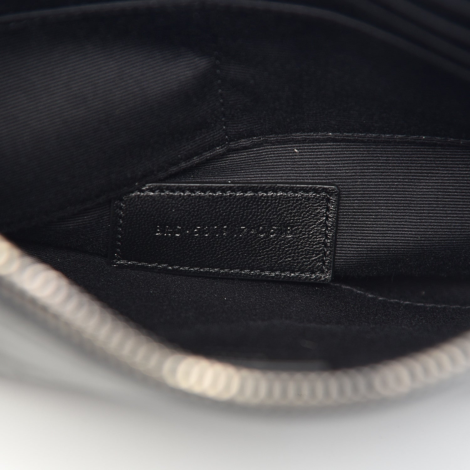 Saint Laurent Calfskin Crocodile Embossed Monogram Zip Pouch Black 7 of 8