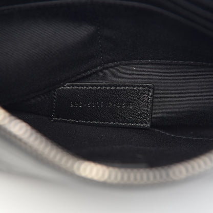 Saint Laurent Calfskin Crocodile Embossed Monogram Zip Pouch Black 7 of 8