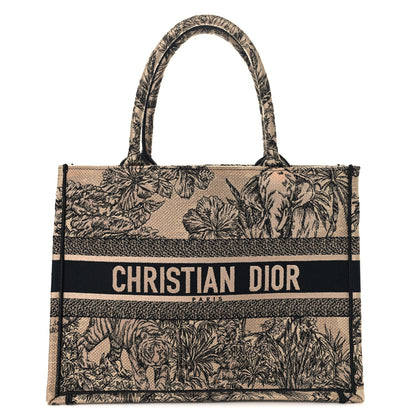 Christian Dior Canvas Embroidered Medium Dioriviera Toile De Jouy Book Tote Black 1 of 14