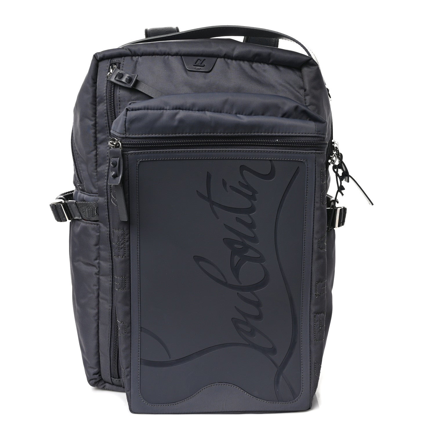 Christian Louboutin Calfskin Rubber Nylon Loubideal Backpack Smoky 1 of 10