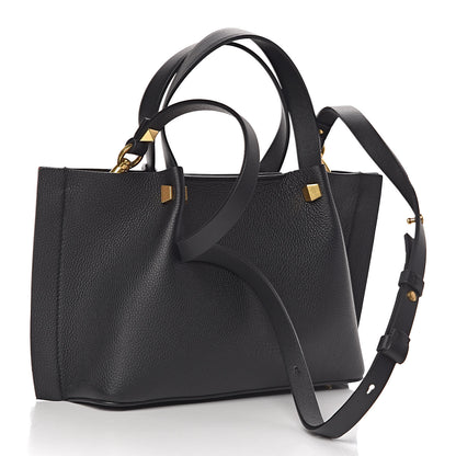 Valentino Garavani Grainy Calfskin Small VLogo Escape Shopper Black 4 of 11