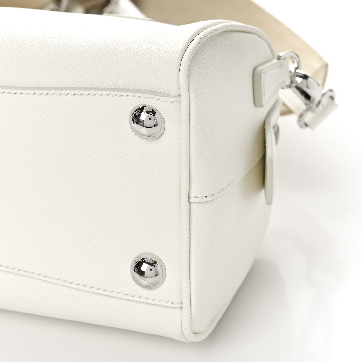 Prada Saffiano Lux Top Handle Crossbody Bag White 8 of 8