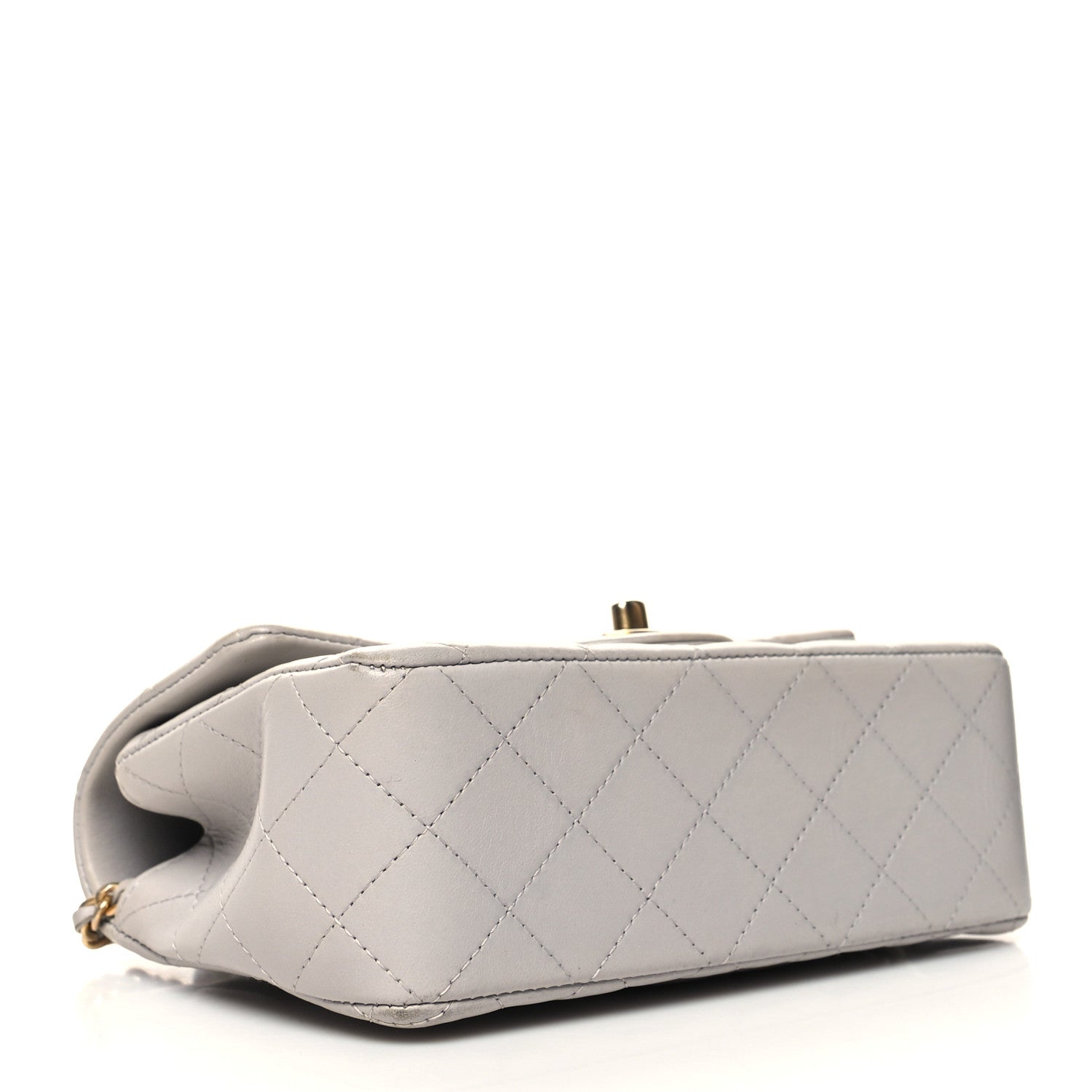 Chanel Lambskin Quilted Mini Top Handle Rectangular Flap Grey 4 of 16