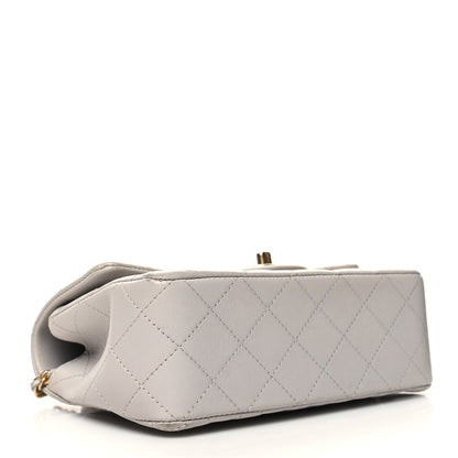 Chanel Lambskin Quilted Mini Top Handle Rectangular Flap Grey 4 of 16