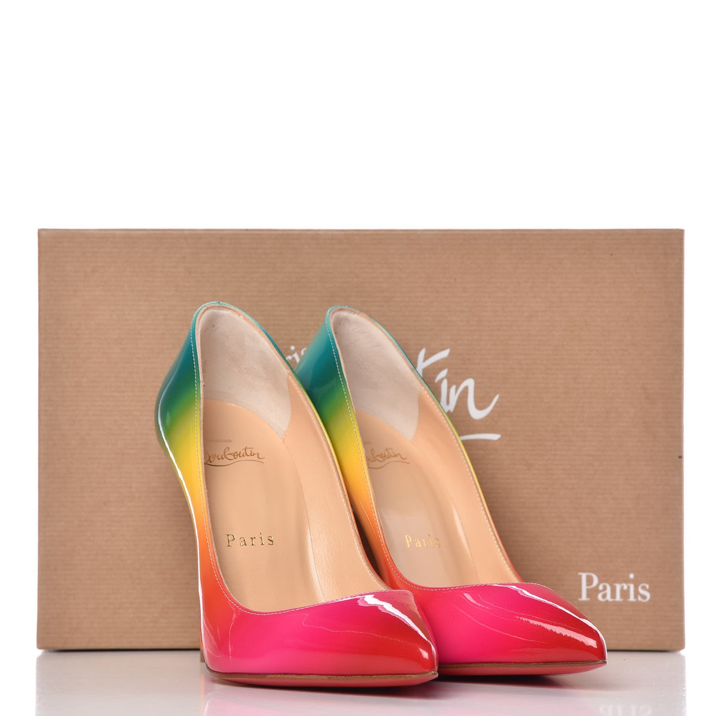 Patent Rainbow Pigalle Follies 100 Pumps 35 Multicolor