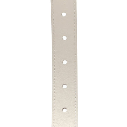 Saint Laurent Calfskin Crocodile Embossed Maillon 20mm Cintura Belt 85 34 Crema Soft 4 of 5