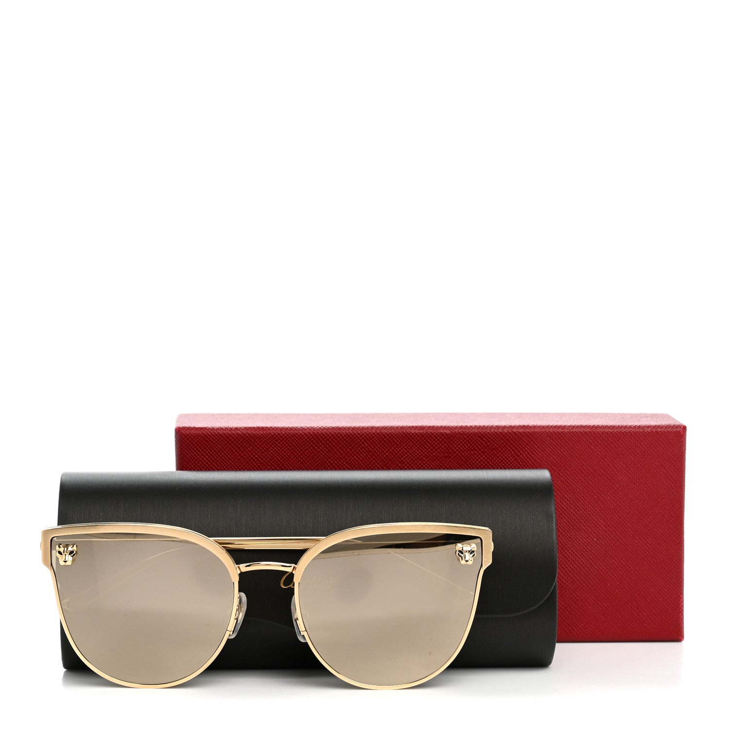 Cartier Panthere De Cartier Cat Eye Sunglasses CT0198S Gold