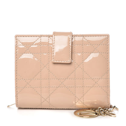Christian Dior Patent Cannage Lady Dior Eden Wallet Beige 1 of 9