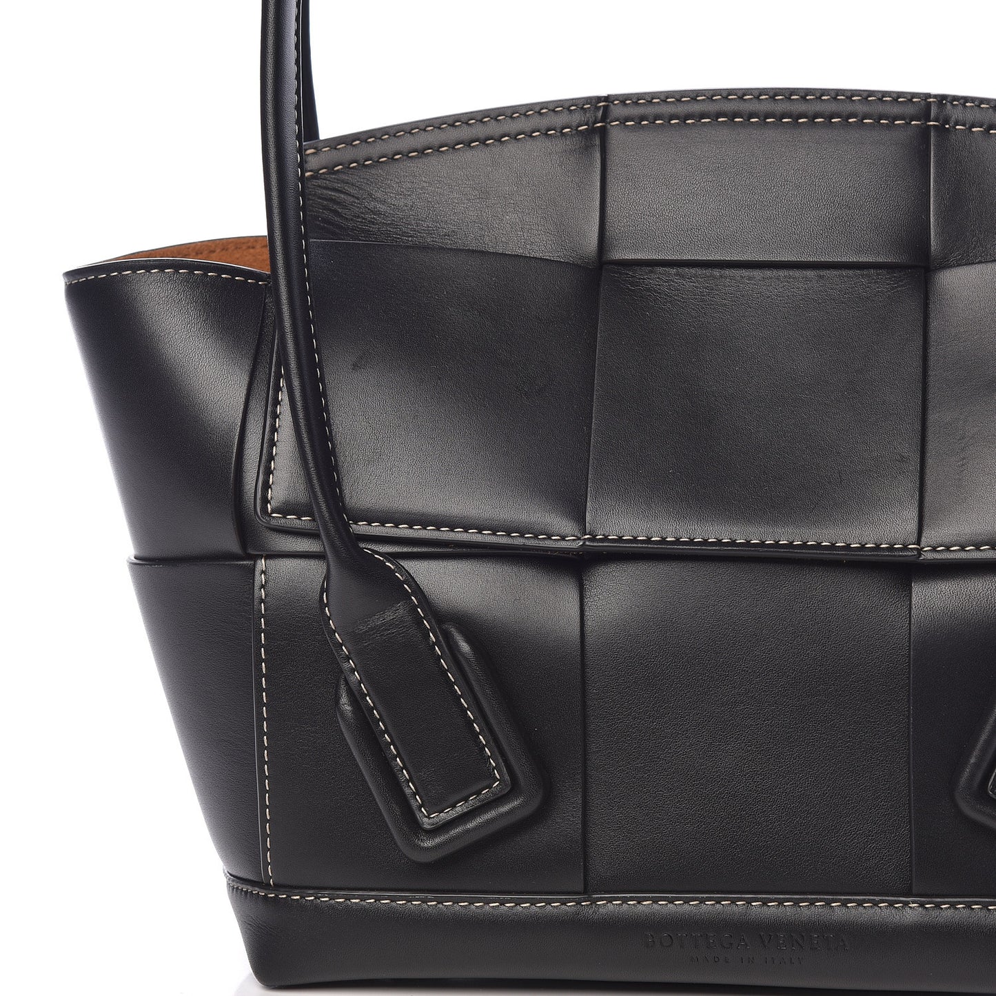 French Calfskin Maxi Intrecciato Small Arco Black