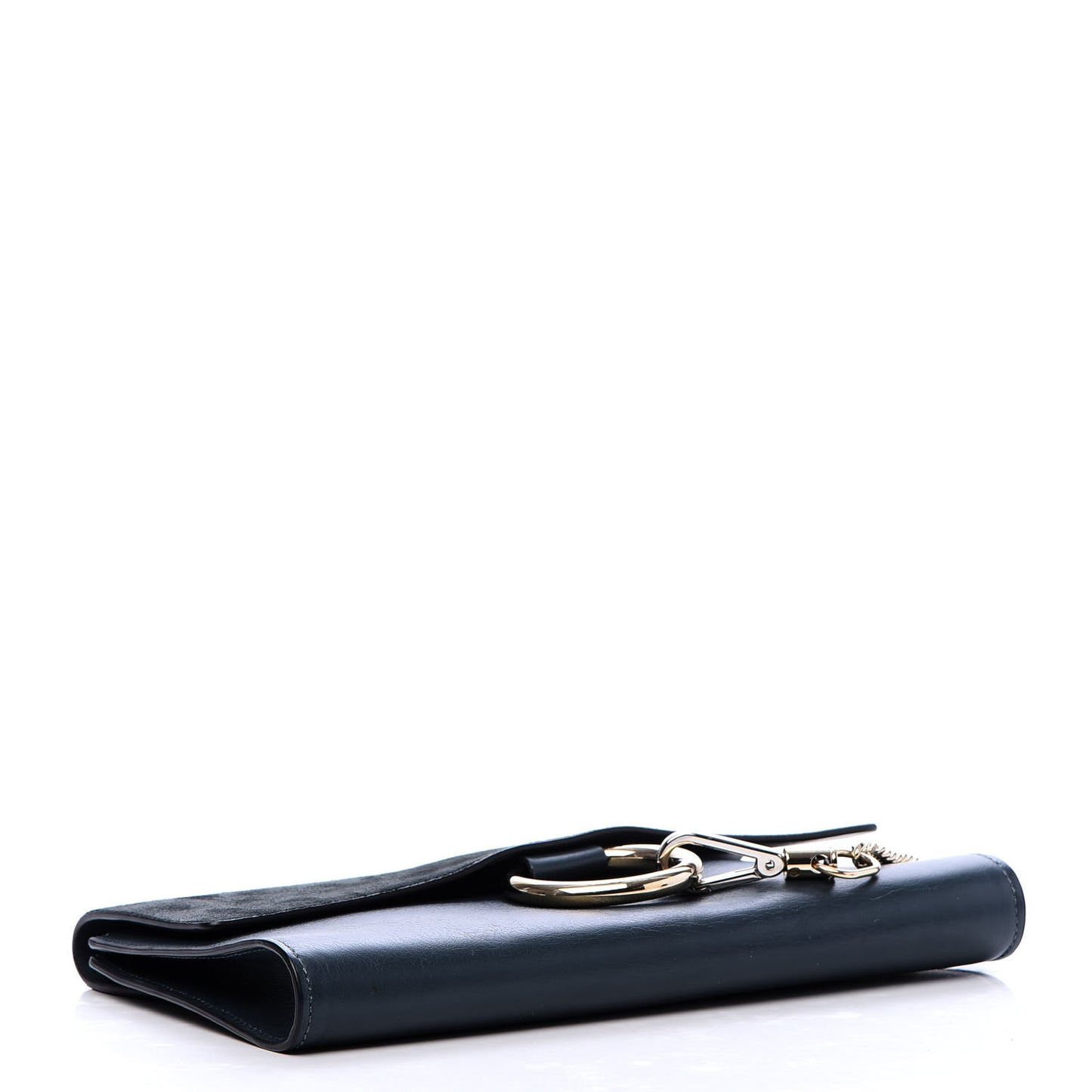 Suede Calfskin Faye Clutch Navy