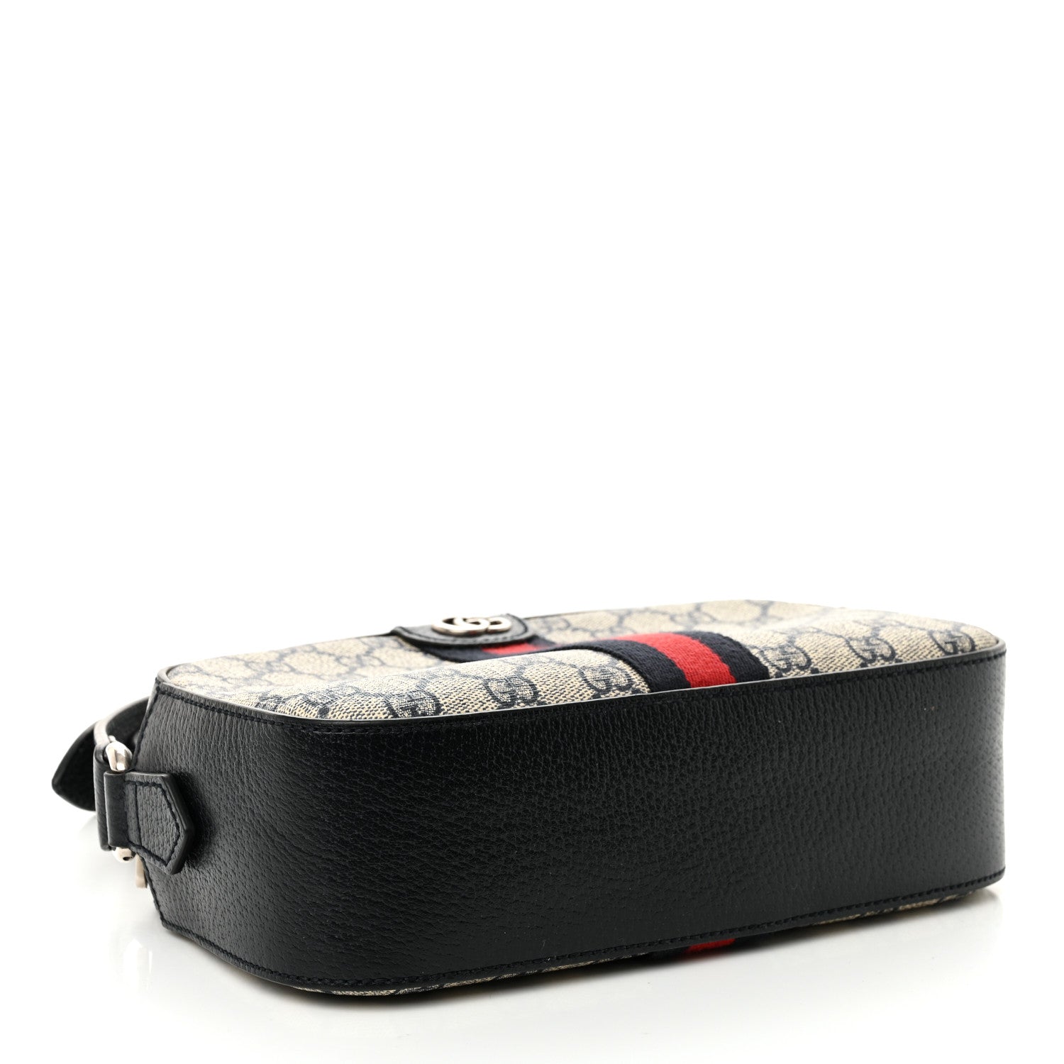 Gucci GG Supreme Monogram Textured Dollar Calfskin Web Small Ophidia Camera Bag Beige Blue 4 of 12