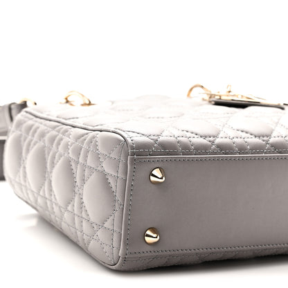 Christian Dior Lambskin Cannage Small My ABCDior Lady Dior Grey 9 of 10