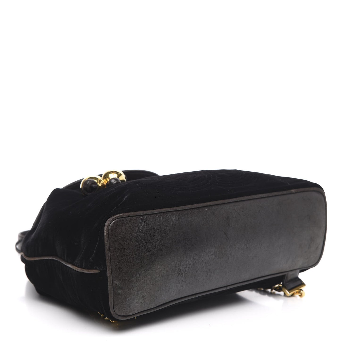 Velvet Drawstring Backpack Black