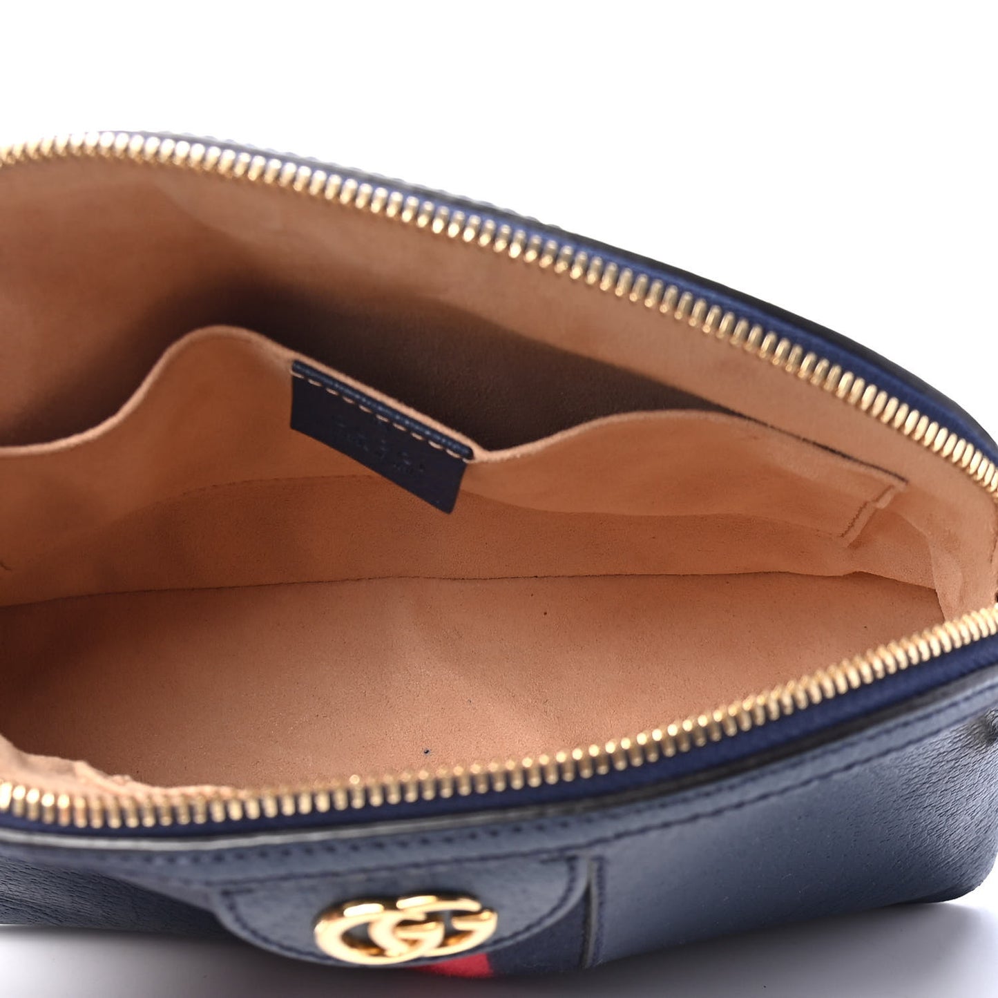 Textured Dollar Calfskin Web Small Ophidia Dome Shoulder Bag Blue Agata