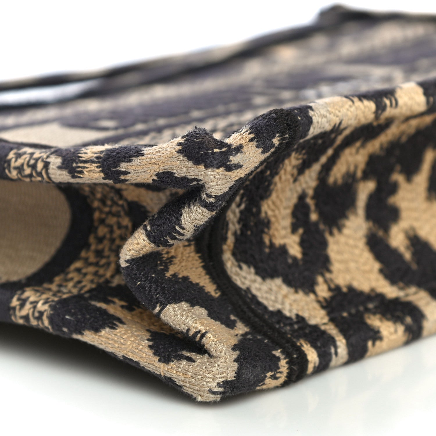 Christian Dior Canvas Mizza Embroidered Mini Leopard Book Tote Beige 8 of 9