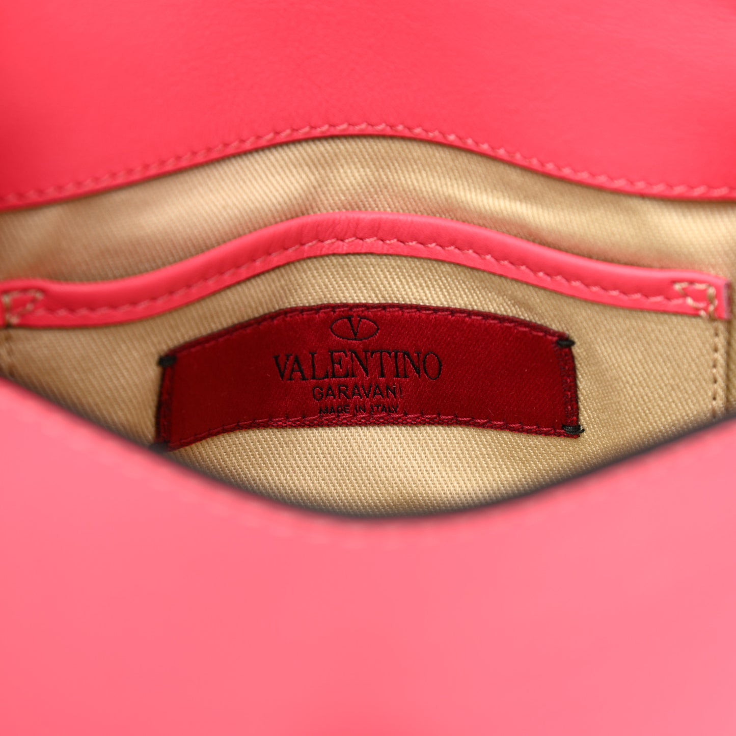 Vitello Mini Rockstud Flap Saddle Crossbody Bag Deep Rose