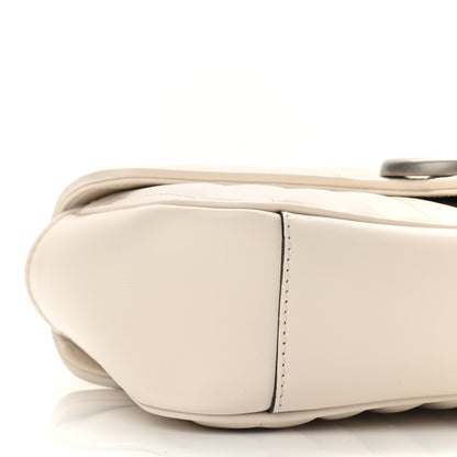 Gucci Calfskin Matelasse Aria Small GG Marmont Shoulder Bag Mystic White 9 of 10