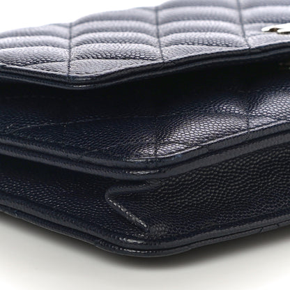 Chanel Caviar Quilted Wallet On Chain WOC Navy Blue 10 of 12