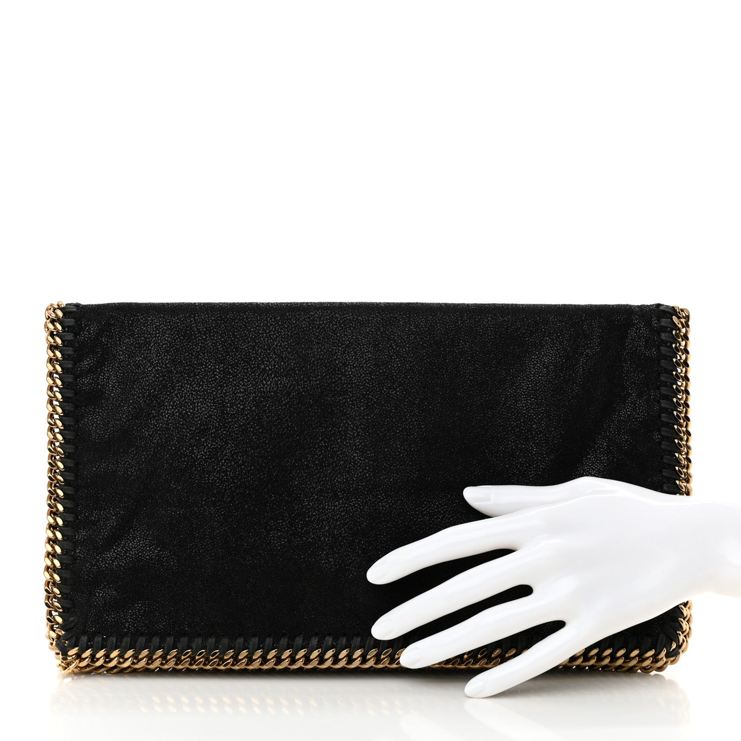 Shaggy Deer Falabella Fold Over Clutch Black