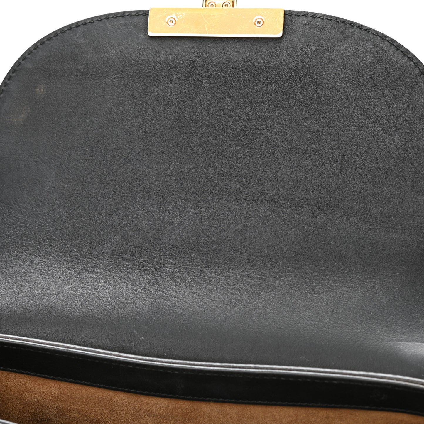 GG Supreme Monogram Web Medium Padlock Messenger Shoulder Bag Black