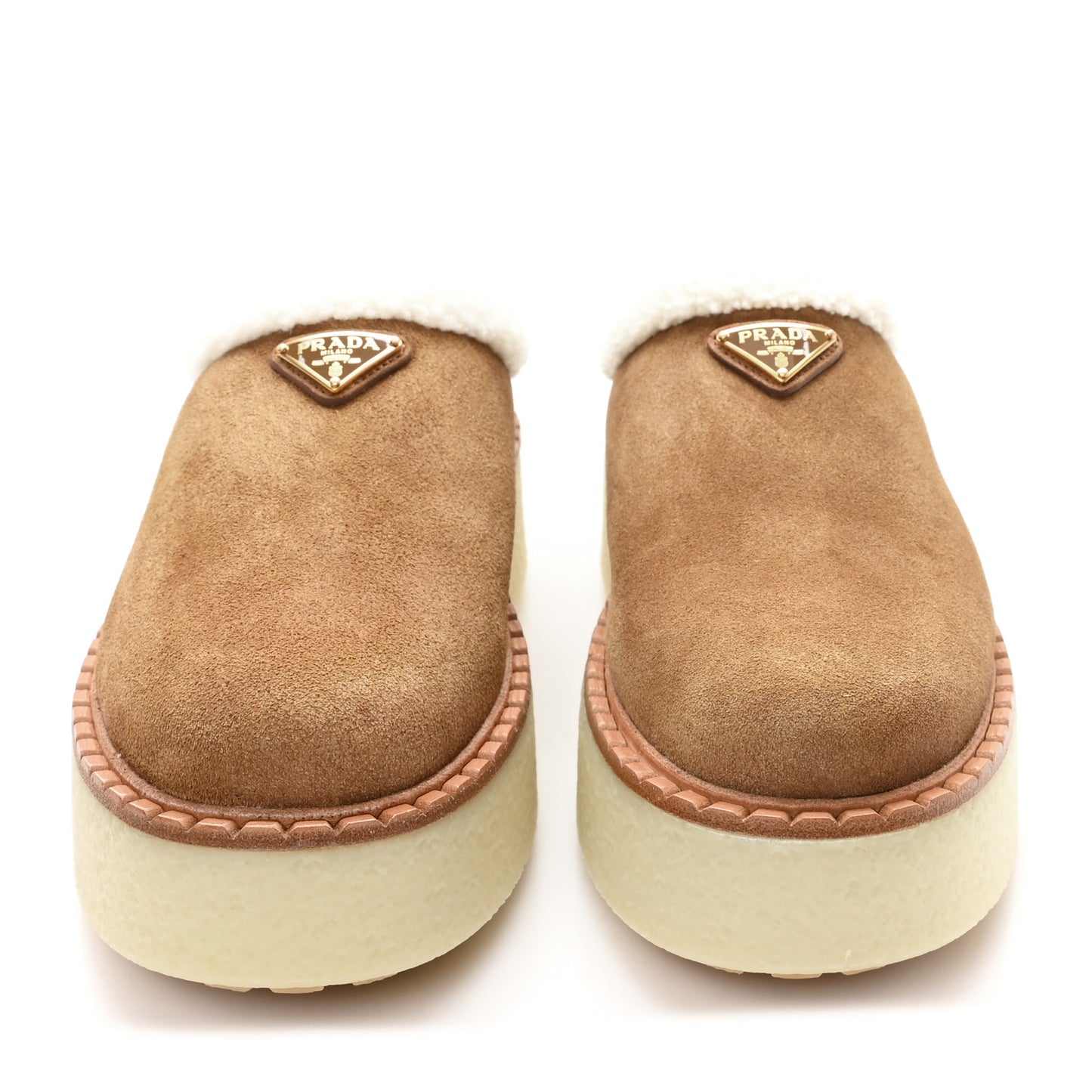 Shearling Suede Scamosciato Delave Winter Mules 38.5 Cannella