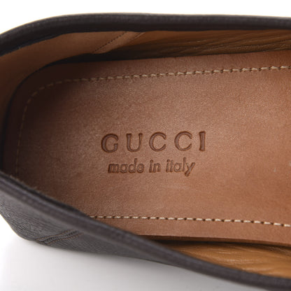 Gucci Calfskin Mens Web Sylvie Web Buckle Driver Loafers 9 Cocoa 6 of 9
