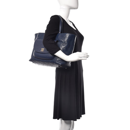 Chanel Calfskin Caviar Quilted Large Shopping Tote Blue 2 of 10