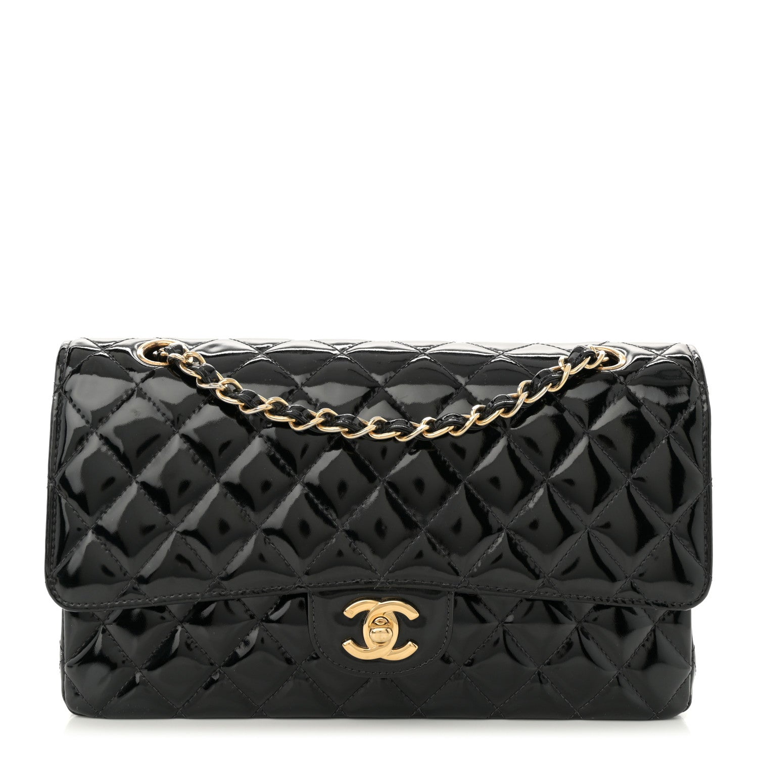 Chanel Patent Quilted Medium Double Flap Black 1 of 14