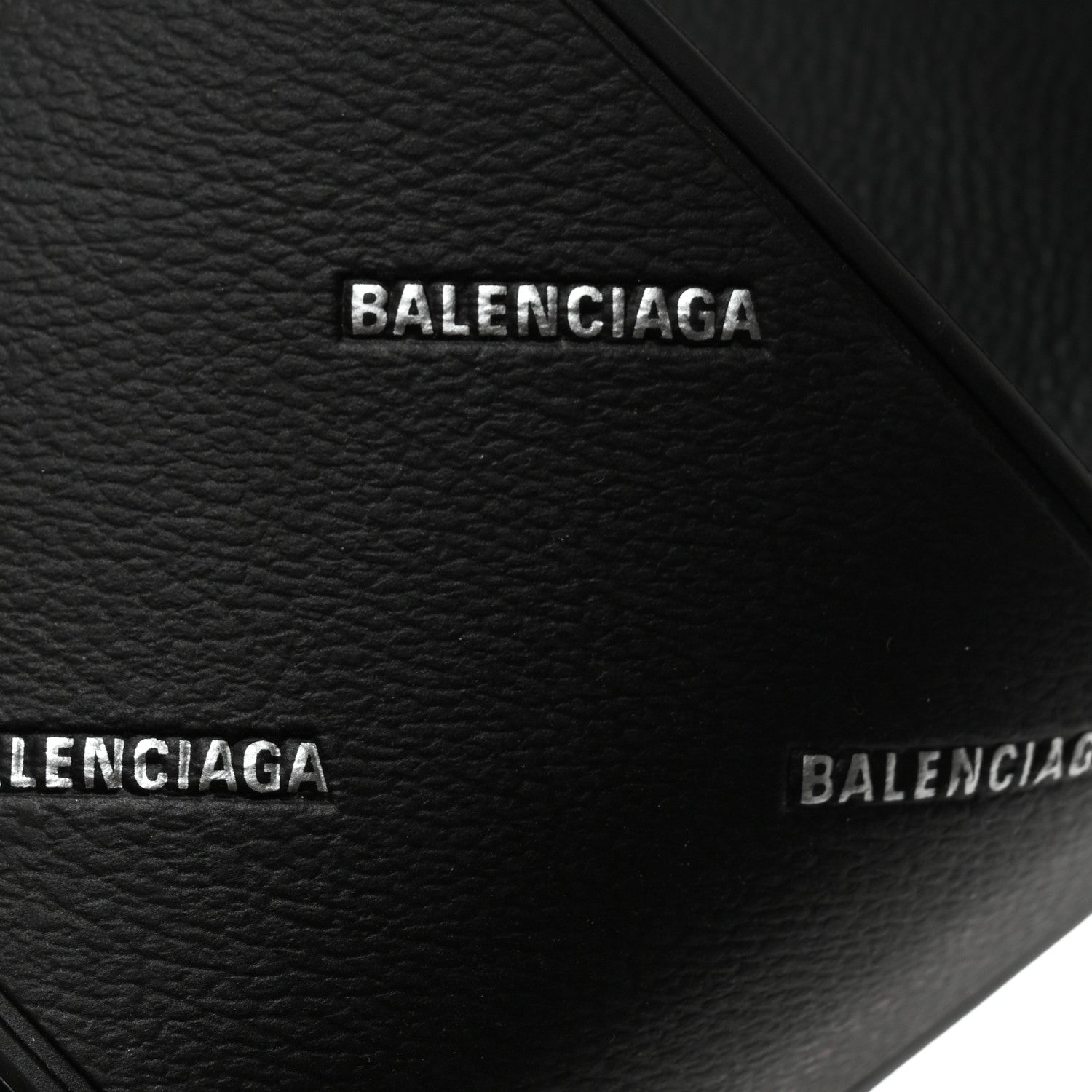 Balenciaga Rubber Allover Logo Embossed Womens Pool Slide Sandals 37 Black 7 of 8