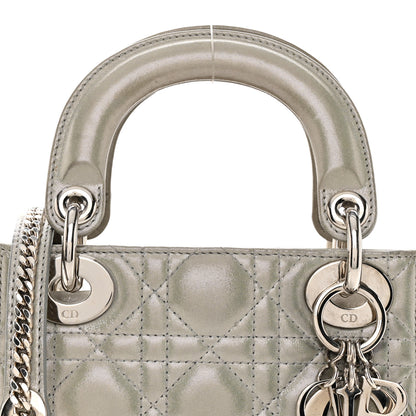 Christian Dior Metallic Nubuck Cannage Mini Lady Dior Silver 8 of 12