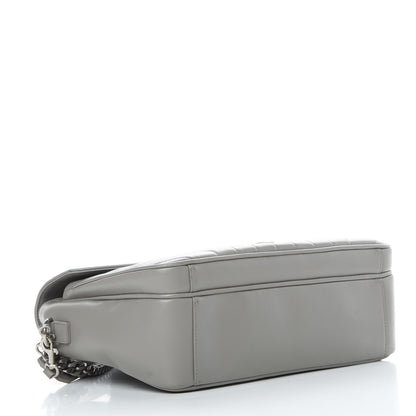 Saint Laurent Calfskin Y Quilted Monogram Loulou Shoulder Bag Pearl Grey 4 of 14