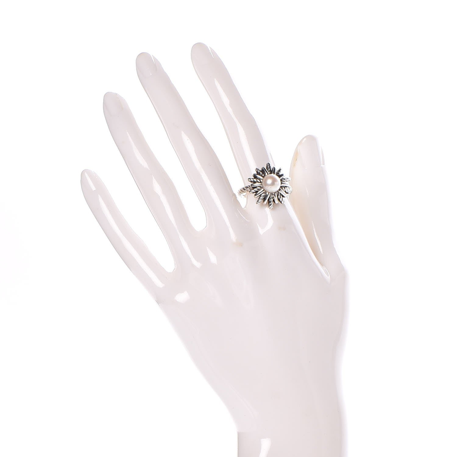 David Yurman Sterling Silver Pearl Starburst Ring 6 2 of 5
