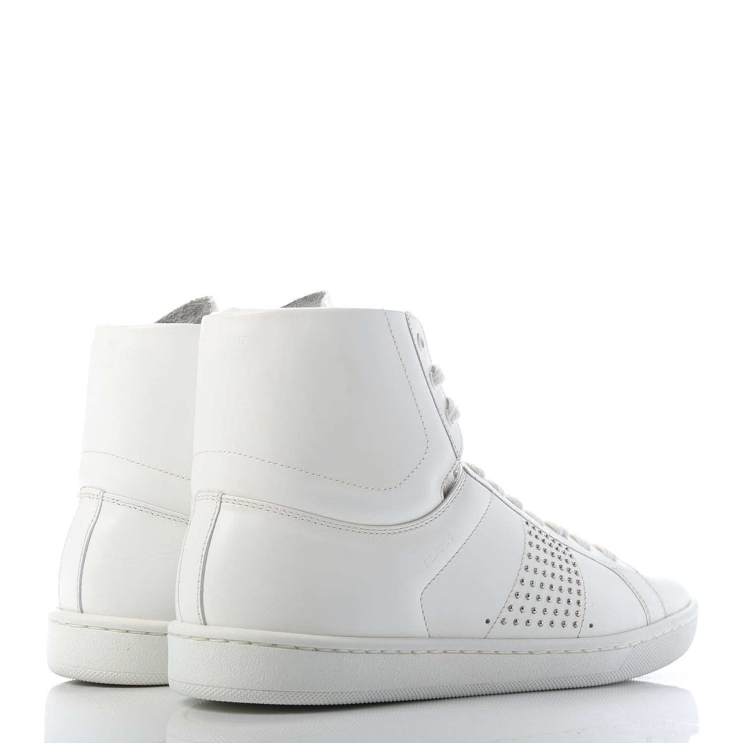 Saint Laurent Nappa Wolly High Top Sneakers 37.5 Optique White 4 of 9