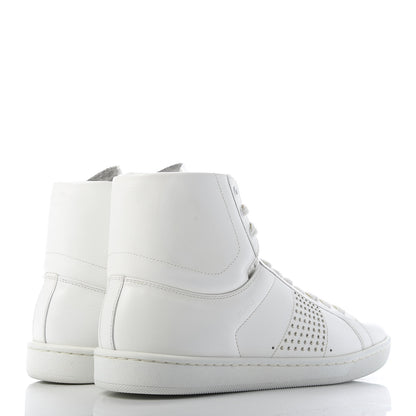 Saint Laurent Nappa Wolly High Top Sneakers 37.5 Optique White 4 of 9
