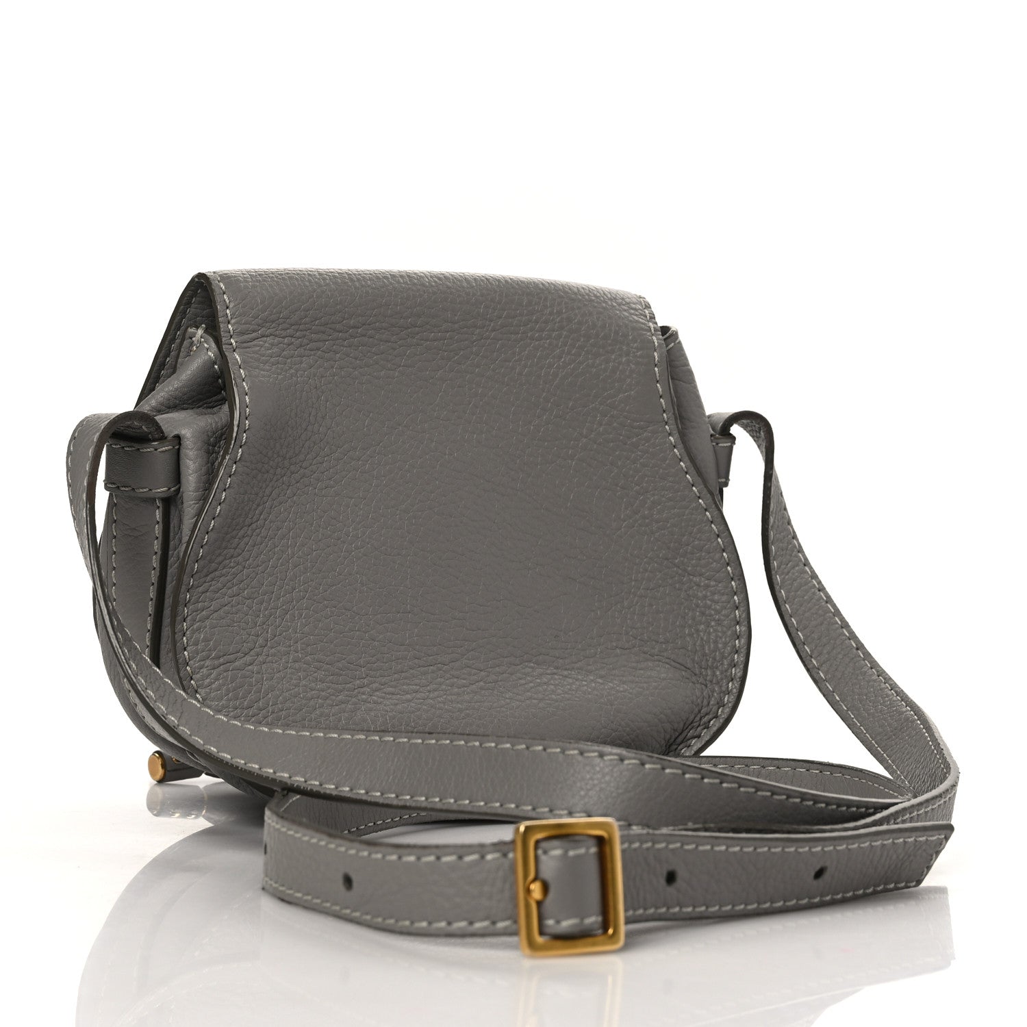 Chloe Calfskin Mini Marcie Round Crossbody Bag Grey 2 of 8