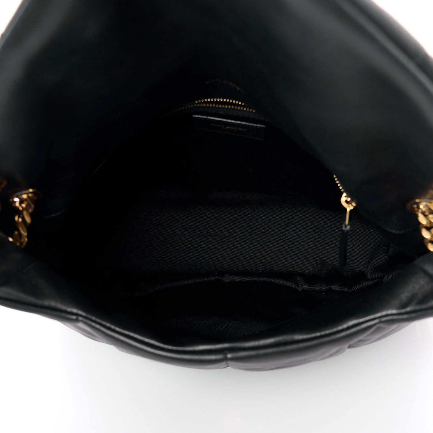 Salvatore Ferragamo Lambskin Quilted Medium Loulou Puffer Monogram Chain Satchel Black 5 of 11
