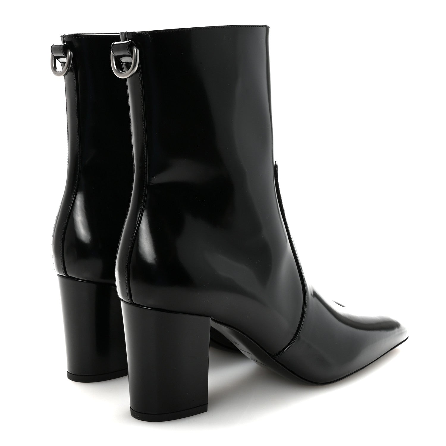 Saint Laurent Vitello Marilyn Betty 70 Ankle Zip Boots 39 Black 5 of 8